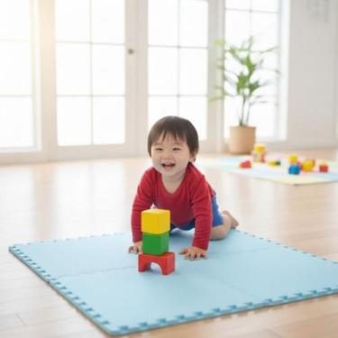 Imagem de KIT 10 Placas Tapete Tatame 50x50x1cm Piso Emborrachado Linha Econômic