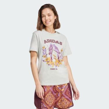 Imagem de Camiseta Adidas Farm Gfx 2 Feminina Cinza, M