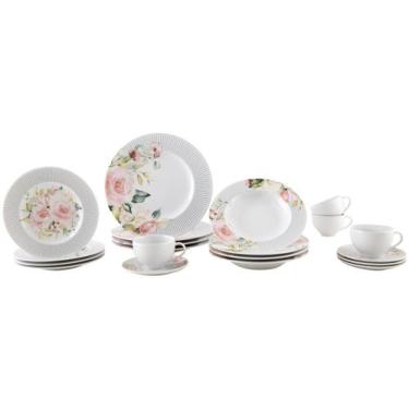 Imagem de Aparelho de Jantar e Chá 20 Peças Tramontina Redondo de Porcelana Bran