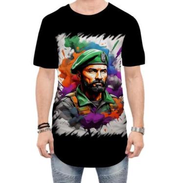 Imagem de Camiseta Longline Boina Verde Soldado Batalhão 3 - Kasubeck Store, G