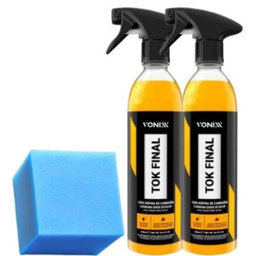 Imagem de Kit 2 cera líquida carnaúba tok final vonixx proteção automotiva brilh