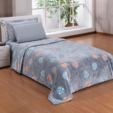Imagem de Manta Infantil Flannel Shine - Andreza - Andreza enxovais, PLANET AZUL