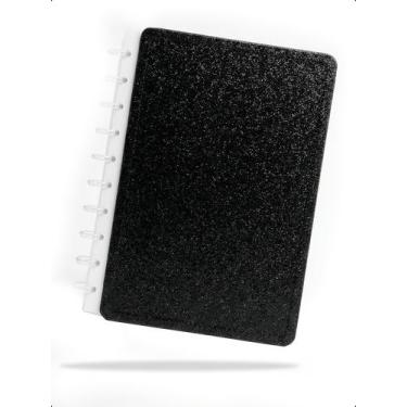 Imagem de Caderno De Disco Glitter Inteligente B5 80 Folhas Capa Dura - Preto - 