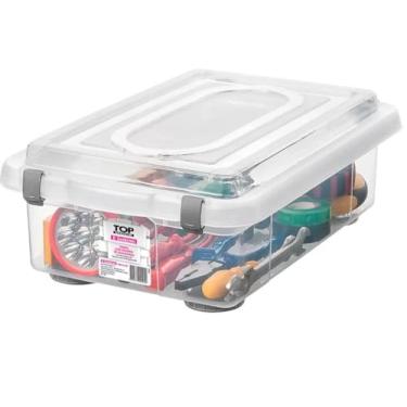 Imagem de Sanremo - Caixa Organizadora Plástica de 8,6 Litros e Tampa com Travas, Linha Top Stock