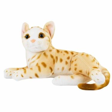 Imagem de Gato Caramelo Deitado Realista 32cm - Pelúcia