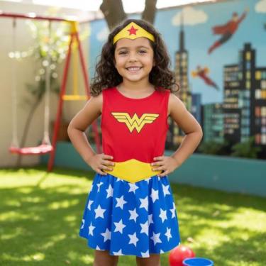 Imagem de Fantasia Mulher Maravilha Infantil Acessórios Premium - Novabrink, P
