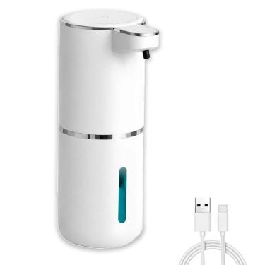 Imagem de Dispenser de Espuma Automatico Sabao Locao Alcool Gel Recarregavel USB Sensor de Proximidade Pratico Higienico