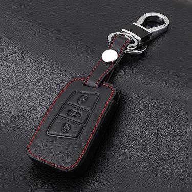 Imagem de WSWJDW Couro masculino feminino chaveiro carro capa chaveiro anel chave bolsa, adequado para VW Magotan Passat B8 CC Skoda Superb A7 Kodiaq