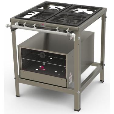 Imagem de Fogão Inox 4 Queimadores Simples (c/ Registro p/ Forno) PMI-400N -  Progás
