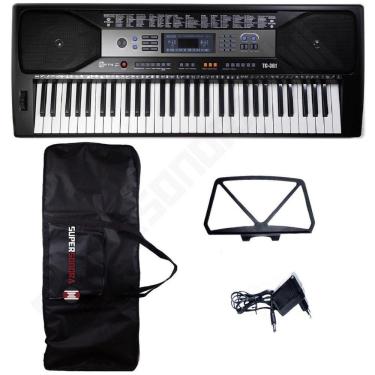 Imagem de Kit Teclado Musical Spring TC 361 61 Teclas Sensitivas + Capa