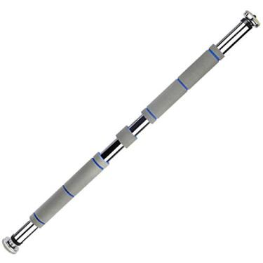 Imagem de AKT Barra de puxar horizontal multifuncional interior casa não perfurada equipamento de fitness adequado para várias portas para push ups sentados rolamento de carga 200 kg, 80-130 cm