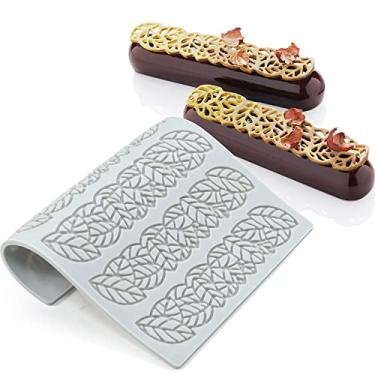 Imagem de Moldes de silicone de folha oca para amantes de coração moldes de chocolate geometria molde de silicone 3D molde de folha de doce de chocolate artesanato decoração de bolo topo de cupcake (E_Leaf_16,3 * 13,1 * 0,3 cm)