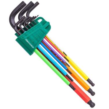 Imagem de Jogo Chave Allen Hexagonal Color Sata 9 Pecas 1,5mm A 10mm