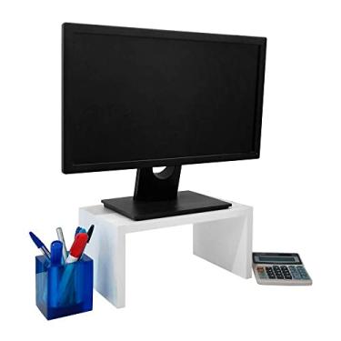Imagem de Base para Monitor Suporte de Mesa Madeira Branco