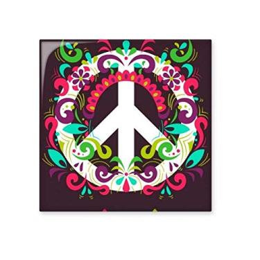 Imagem de Adesivo brilhante de azulejo de cerâmica com símbolo da paz colorido antiguerra