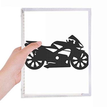 Imagem de Caderno mecânico de motocicleta com contorno preto, folha solta, diário recarregável, papelaria