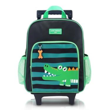 Imagem de Mochila De Rodinhas Escolar Bolsa Criança Infantil Pimpolho/Verde