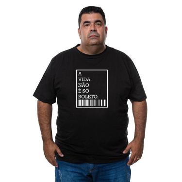 Imagem de Camiseta Masculina Plus Size Algodao A Vida Nao é So Boleto Com Abridor De Garrafas Integrado