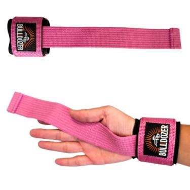 Imagem de Strap Com Munhequeira Musculação Academia Grip - Vem O Par (Rosa)