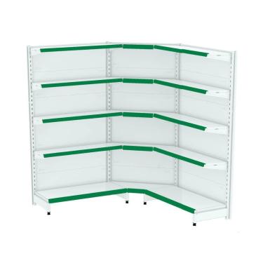 Imagem de Gondola Parede 170 Fit Ate 2 Metros 1 Canto Branco 15b Pe Ve