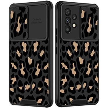 Imagem de Goocrux Capa para Samsung Galaxy A53 5G leopardo meninas mulheres capa de telefone impressão de onça bonito animal preto moda design exclusivo com capa de câmera deslizante estética feminina capas para Galaxy A53 6,5 polegadas
