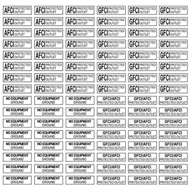 Imagem de Adesivo de etiqueta de aterramento sem equipamento GFCI AFCI