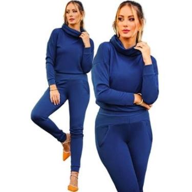 Imagem de Conjunto Agasalho Feminino Inverno Frio Quentinho Elegante Linha Luxo Premium-Feminino