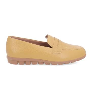 Imagem de Sapato Fem Usaflex Loafer Casual Couro Amarelo Mel AL3401003