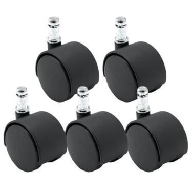 Imagem de Kit 5 Rodinhas Rodízio Anti-risco E Anti-ruido Para Cadeiras