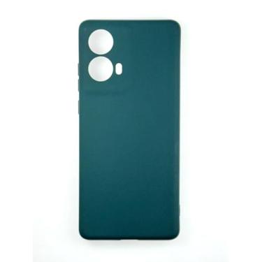 Imagem de Capa Compativel com Moto G85 Silicone Macia Veludo Forro Interno Luxo Verde Musgo
