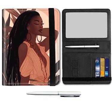 Imagem de Combo porta-cartão de passaporte e vacina, porta-passaporte de couro para viagem, capa com compartimento para cartão de vacinação CDC, protetor organizador de documentos de viagem para homens e