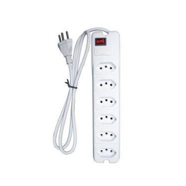 Imagem de Filtro de Linha NTC 10A 6 Tomadas Entrada/Saída Bivolt Cabo 0,80cm - B