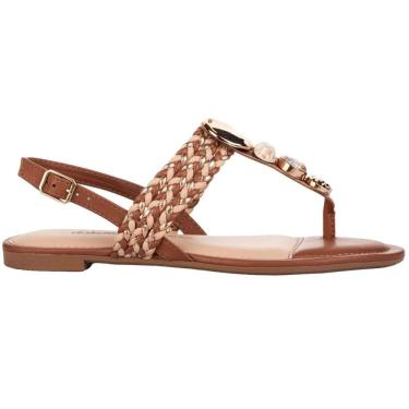 Imagem de Sandália Feminina Rasteira Casual Dia a Dia Passeio com Pedrarias Conforto Dakota Y7991