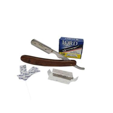 Imagem de Navalhete Cabo Madeira + 100 Meia Lâminas Barbear - Jc-006 - Mompil