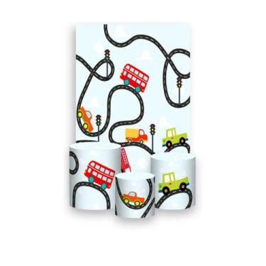 Imagem de Painel De Festa Vertical 1,50 x 2,20 + Trio De Capas Cilindro - Carros