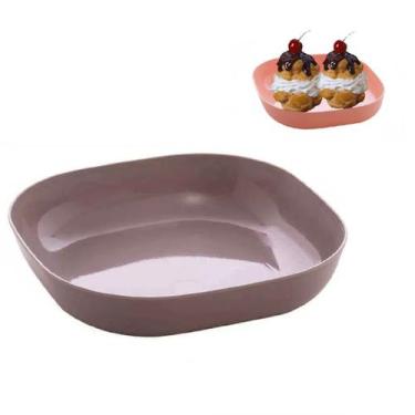 Imagem de Prato Petisqueira Quadrado Pote em Fibra Sustentável 15cm - Lyor, Cinz