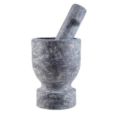 Imagem de Pilão Almofariz Socador Pequeno em Pedra Sabão 9cm