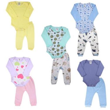 Imagem de Body Mijao Liso ou Estampado Bebe 10 Pcs Maternidade Enxoval - Tanran 
