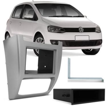 Imagem de Moldura Painel 1 e 2 Din 7" Fox Crossfox Spacefox 2013 a 2020 Prata Pa