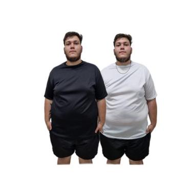 Imagem de Kit 2 Camisetas Plus Size Masculina Até o tam G9 - Montano, G8, 1preta