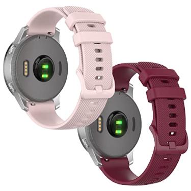 Imagem de Anrir Pulseira de relógio Garmin Vivoactive 4S, pulseira de silicone de 18 mm para Vivomove 3S 39 mm/Venu 2S/Forerunner 255s, Fossil Gen 6/5E 42 mm, Q Venture Gen 4 HR, esporte de 41 mm - pacote com 2