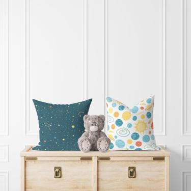 Imagem de kit 2 almofadas com enchimento Infantil Espaço Galaxia - Core Decore