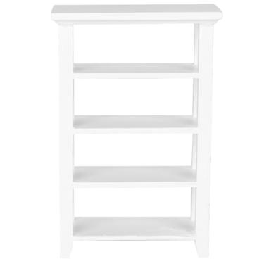 Imagem de Prateleira de exibição de madeira em miniatura, rack de 4 camadas para casa de bonecas 1:12 e cofre, com acessórios, ideal para decoração de casa de bonecas e criatividade infantil