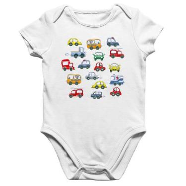 Imagem de Body Bebê Algodão Carrinhos Coloridos - Foca na Moda, Branco, GG