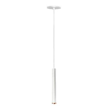 Imagem de Pendente Tubo Palito 30cm - Branco com Anel Cobre - Trybo 