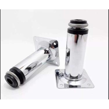 Imagem de Pe Regulável P/ moveis 10cm Cromado Poli 08 Peças - ferragens rog