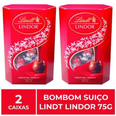 Imagem de 2 Caixas de 75g, Bombons de Chocolate Suiço, Lindt Lindor