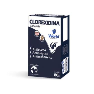 Imagem de Sabonete Clorexidina Dermatite Para Cães e Gatos World 80g