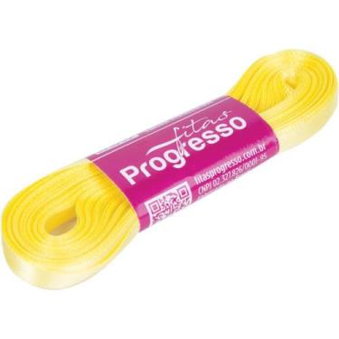 Imagem de Fita de Cetim 07MM 10M Amarelo Canario COR 242 - Fitas Progresso