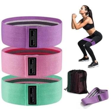 Imagem de Kit 3 Faixas Elásticas De Exercício Hip Resistance Bands - BCS